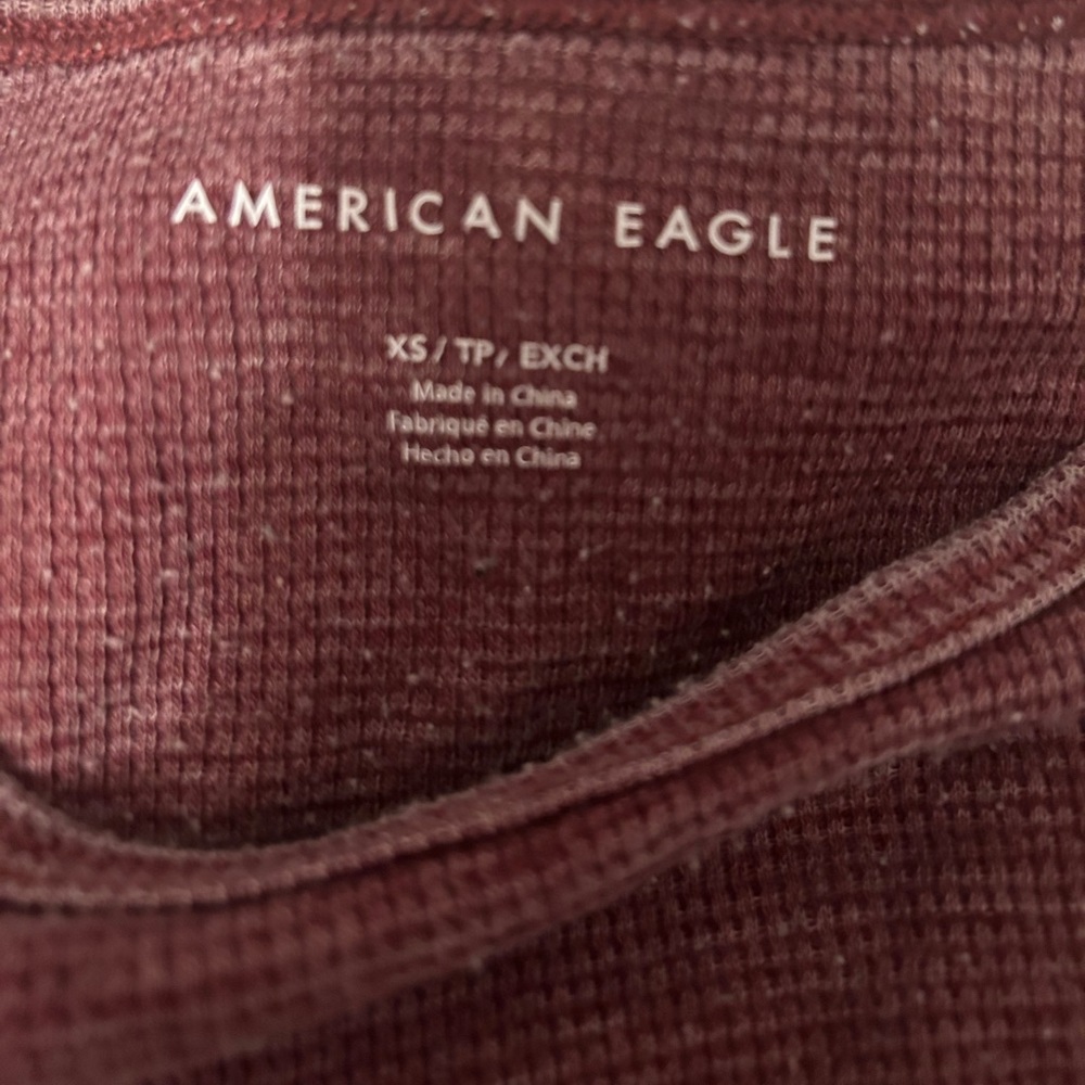 American Eagle waffle t-shirt maroon - Picture 3 of 3